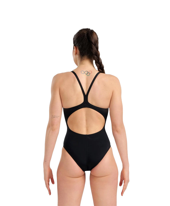 Women's one-piece swimsuit - Open back Marbled