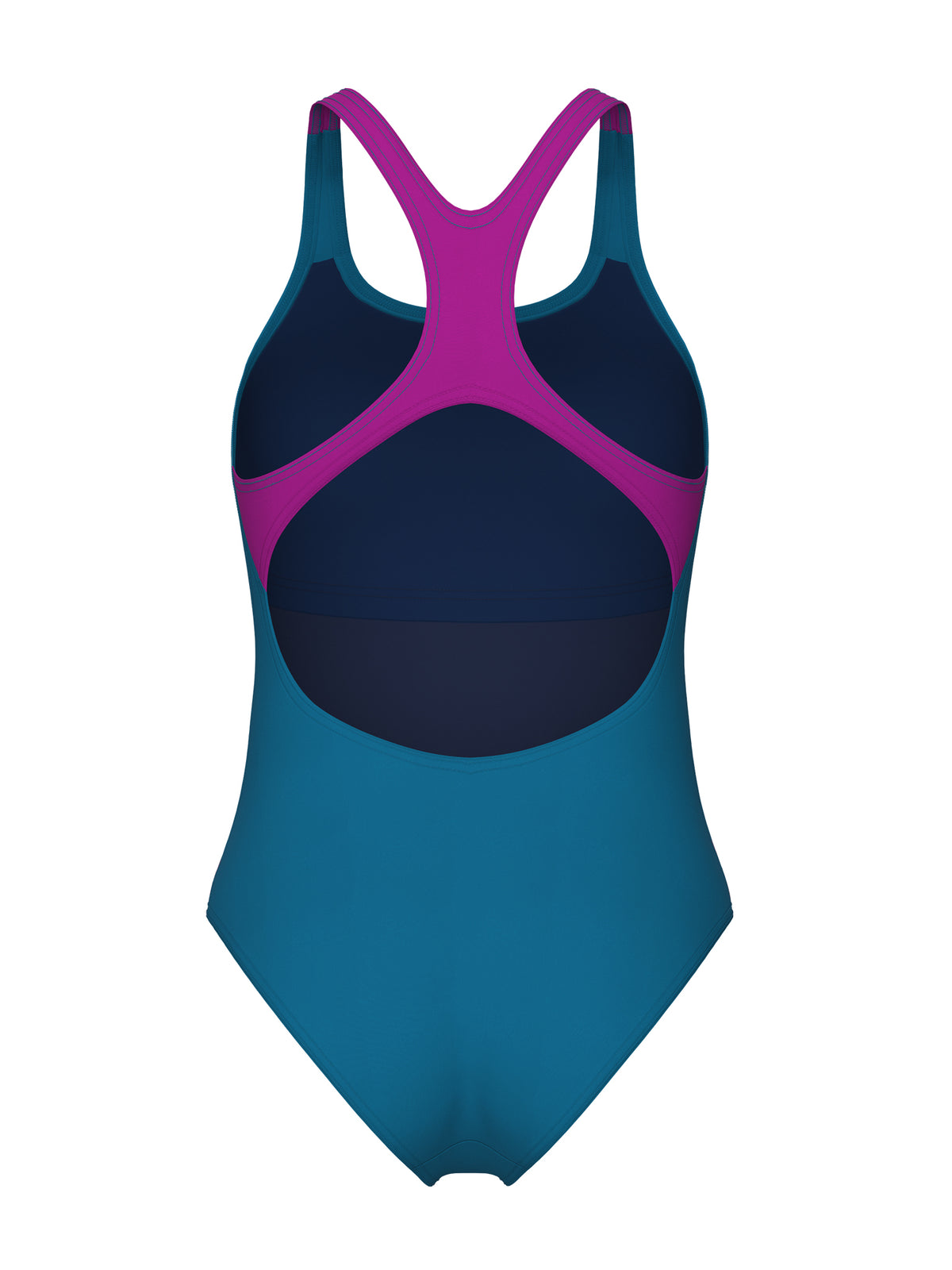 Maillot de bain une pièce Graphic Swim Pro Back pour femmes – Bleu Cosmo/Very Fuchsia