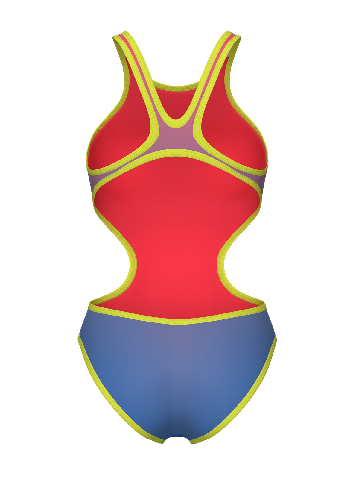Women’s One Print Tech Back One-Piece Swimsuit – Multi Bright Coral/Royal/Soft Green