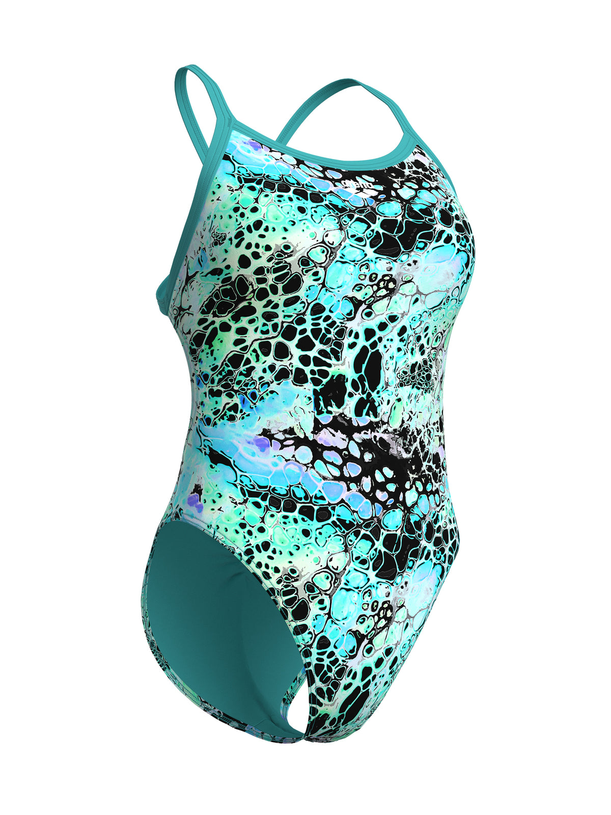 Maillot de bain une-pièce Earthview Xcriss Cross pour femmes - Water/Multi Water