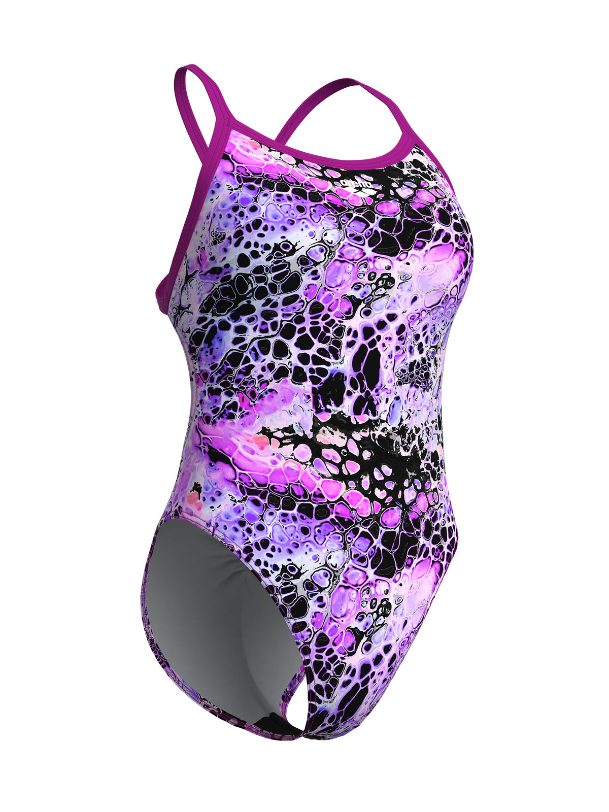 Maillot de bain une-pièce Earthview Xcriss Cross pour femmes - Rose/Multi Very Fuchsia