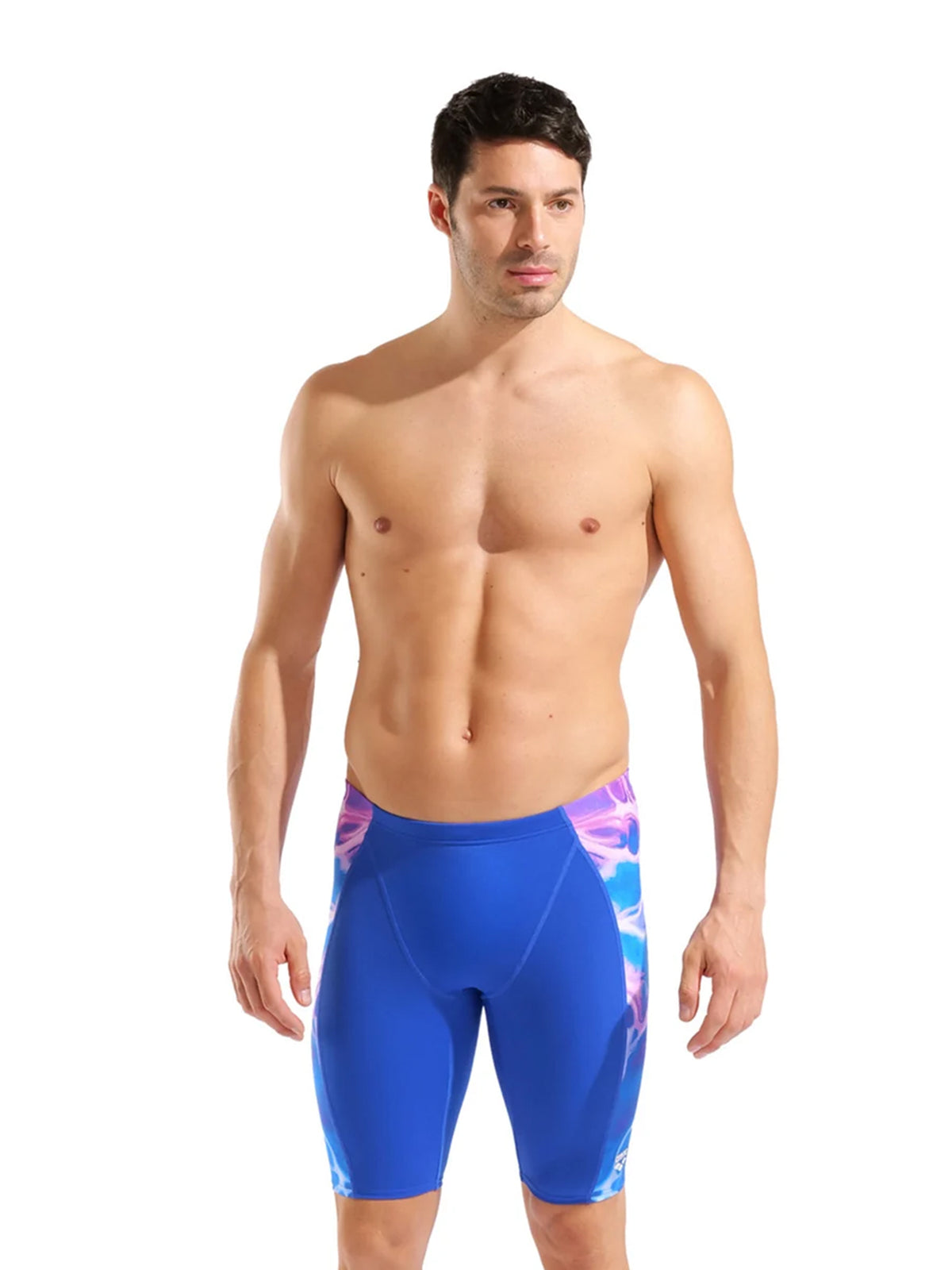Men’s Earth Swim Jammer – Neon Blue/Multi Neon Blue