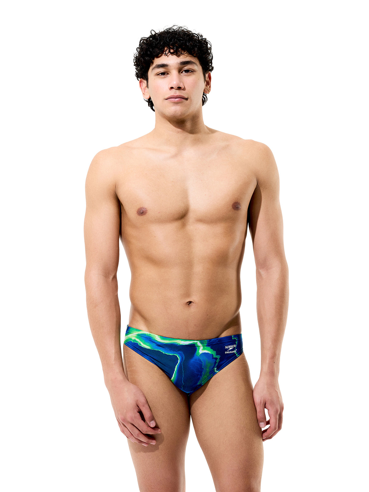 Brief de natation Lightning pour hommes - Bleu/Vert
