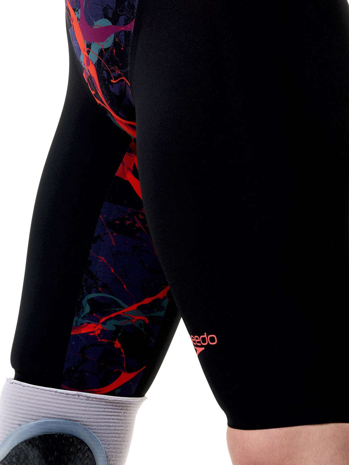 Maillot de compétition Fastskin LZR Pure Valor 2.0 Kneeskin Closed Back pour femmes - Black Ember/Noir