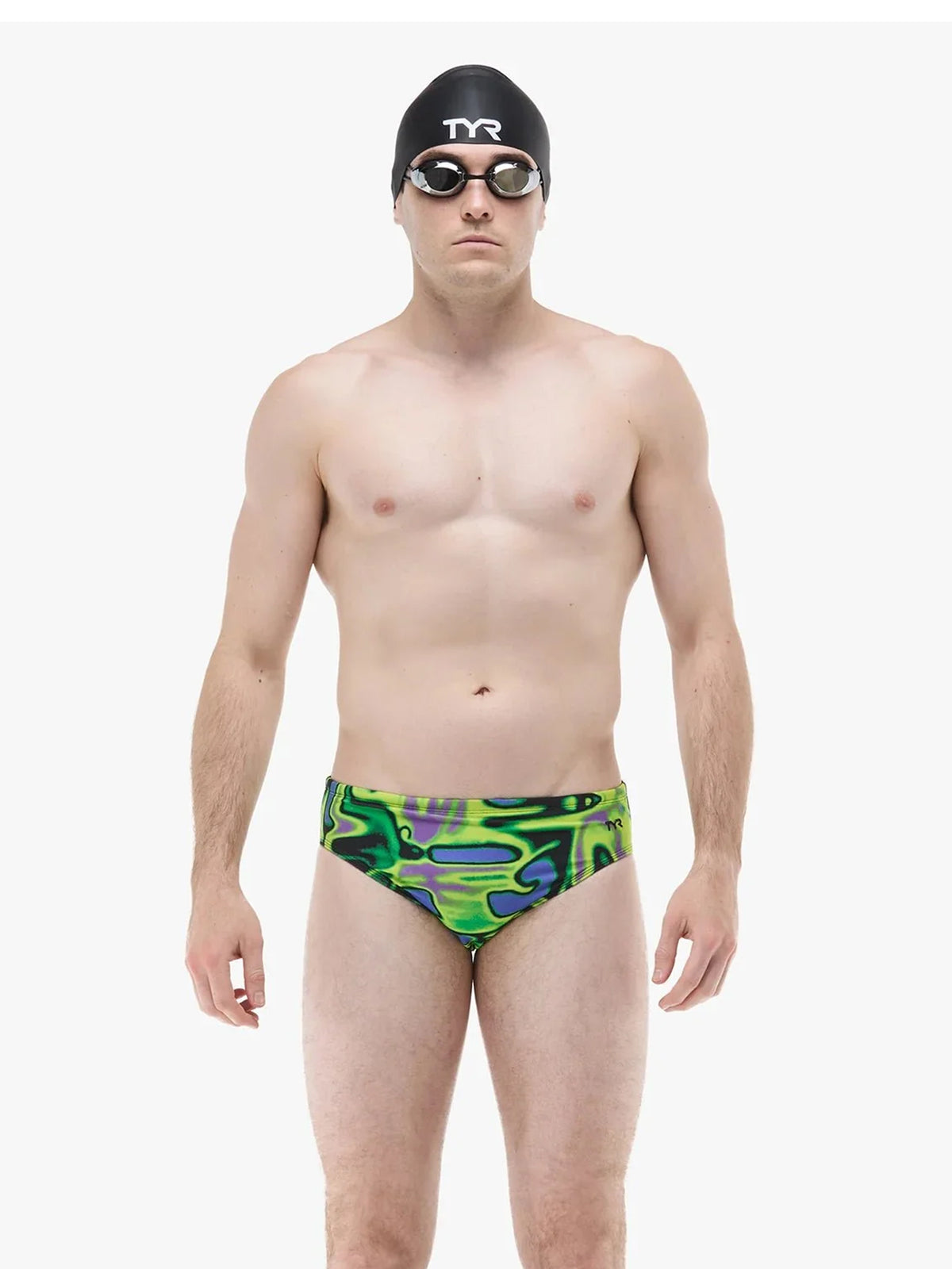 Men's Durafast Elite Flux Swim Brief - Lime/Multi