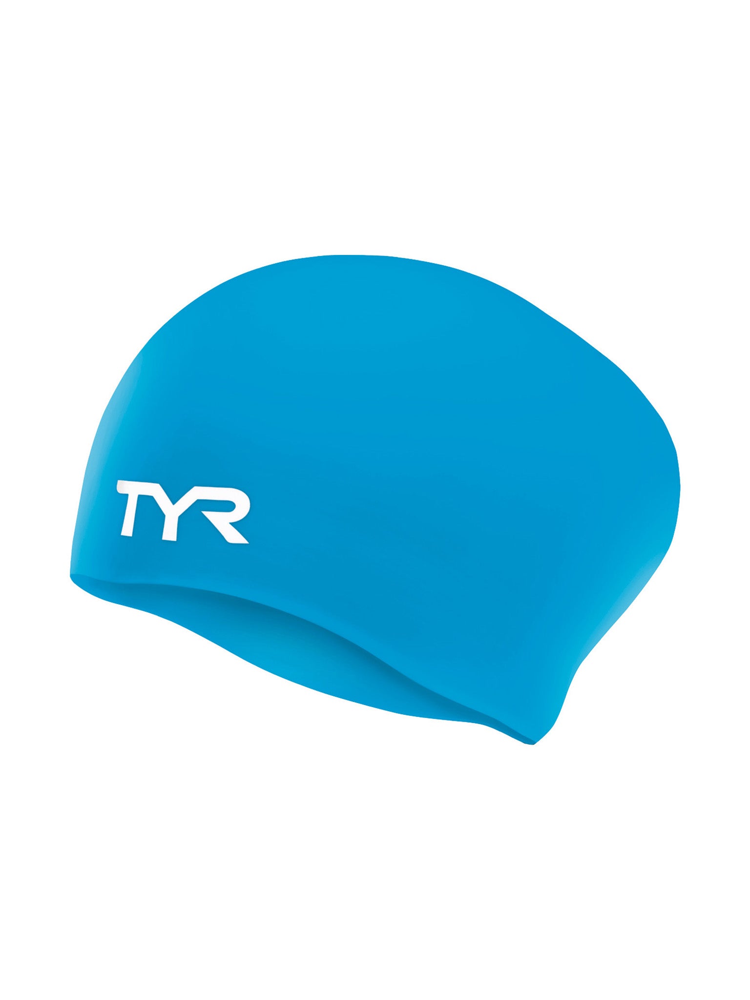 Bonnet de natation pour cheveux longs en silicone - Bleu