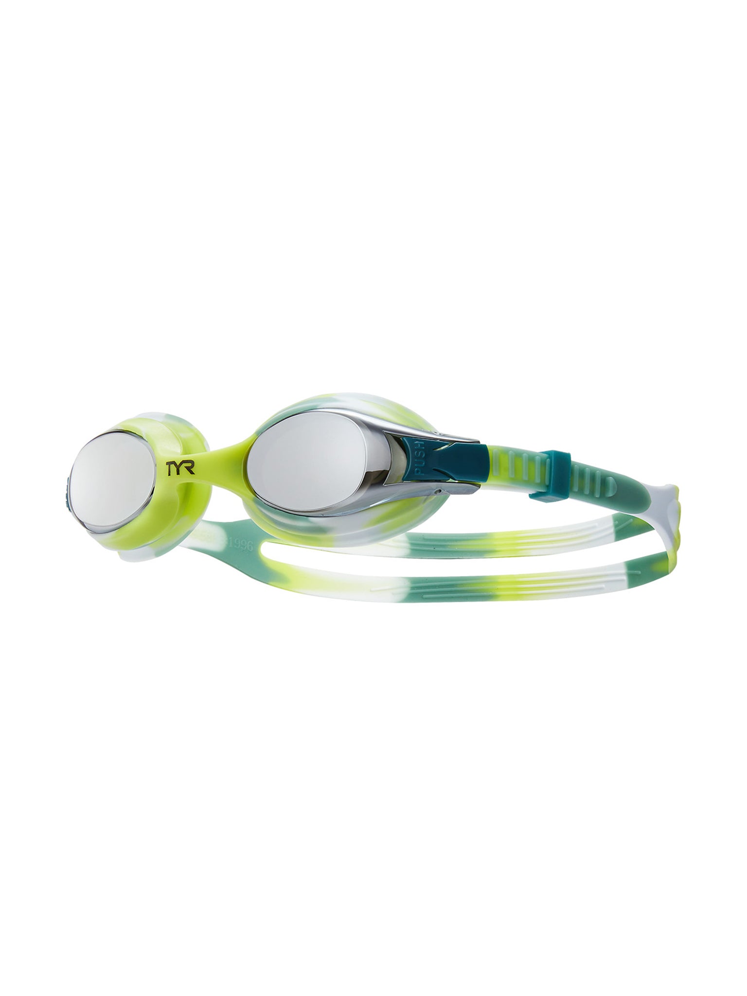 Lunettes de natation Swimple Tie-Dye Miroir pour enfants - Argent/Vert/Jaune